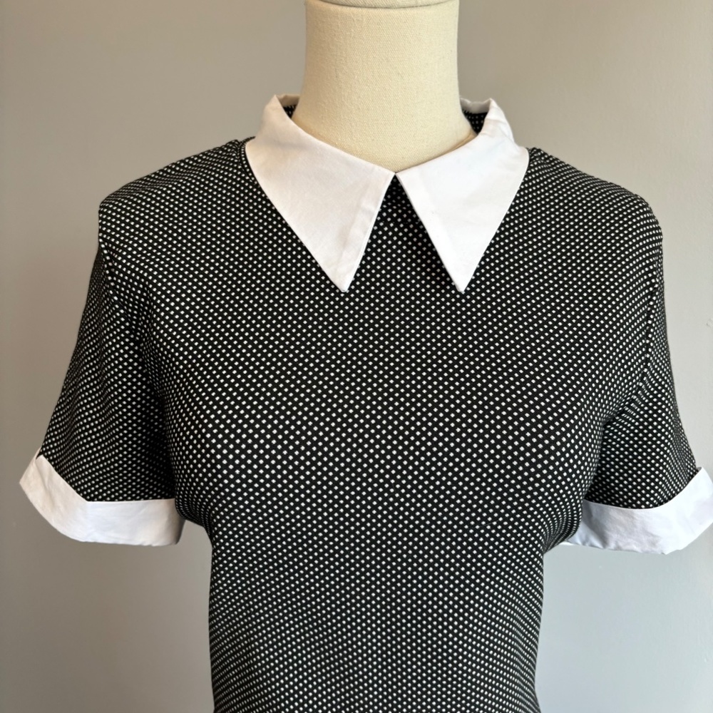 Revamped Dress Collection Polka Dot, Collared Dress, Black and white, SZ XL, NWT - Picture 2 of 9